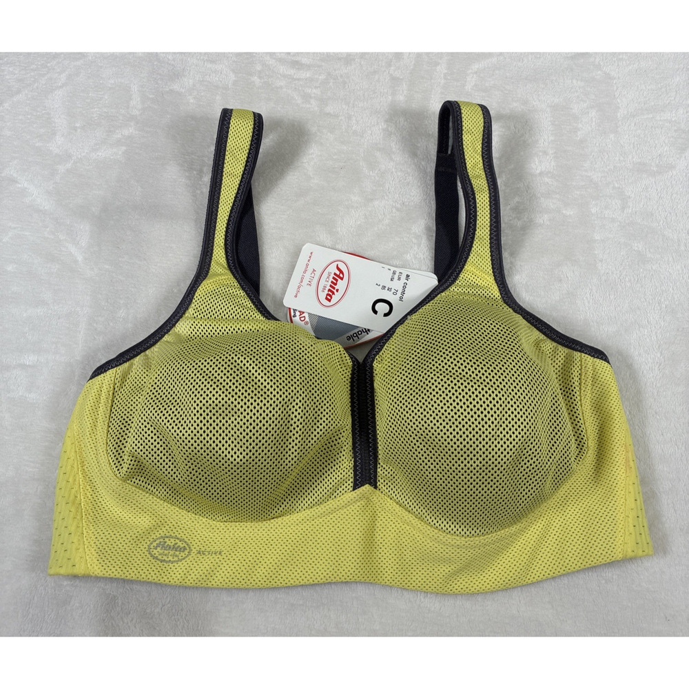 DeltaPad by ANITA 5544 - 32 C Neon/Grey New w/Tags Air Control Sports Bra